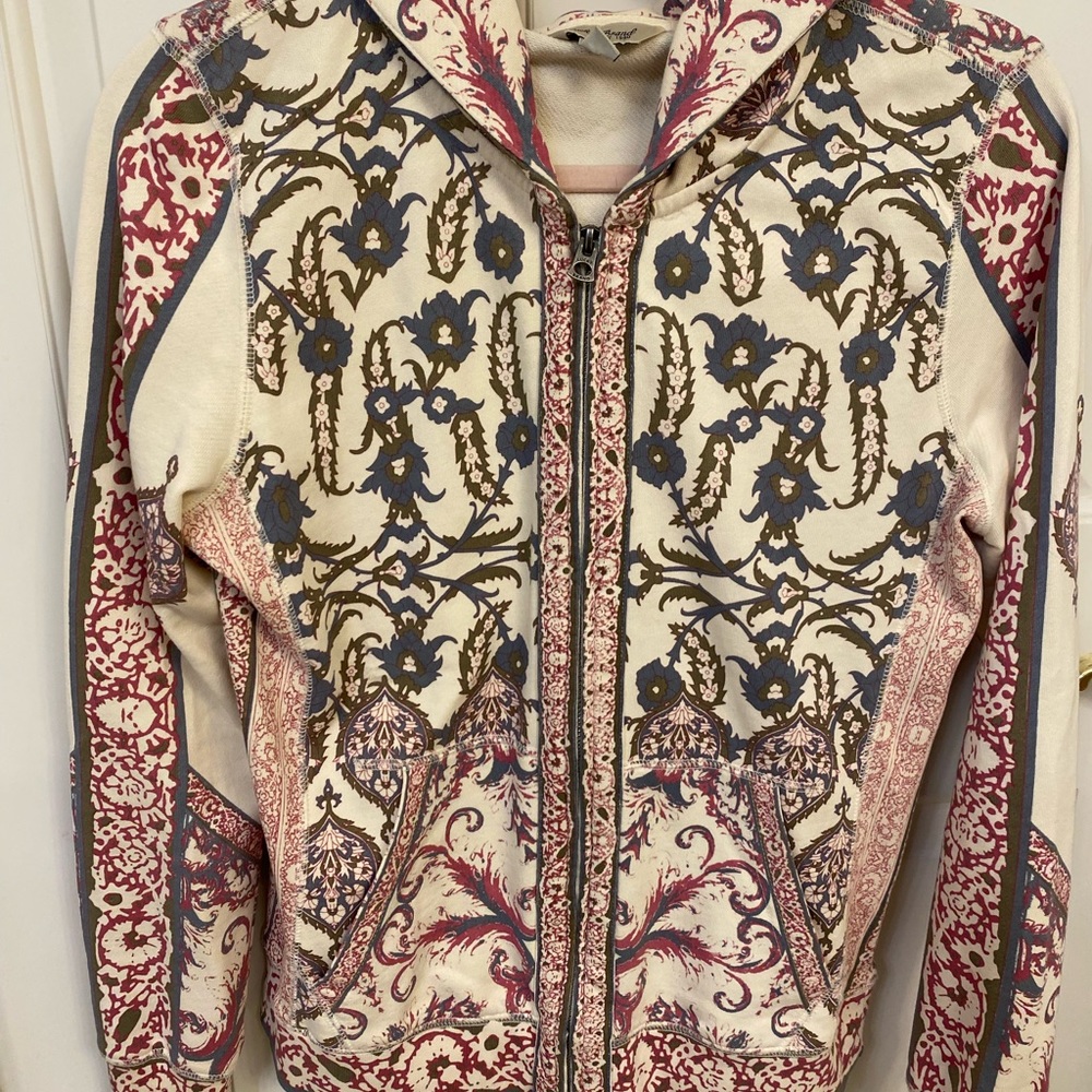 Lucky Brand Long Sleeve Zip Front Hooded Graphic Jacket